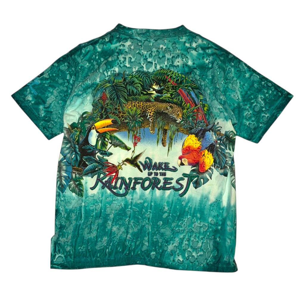 Skimmers - Rainforest Tie Dye Teal Graphic Vintage 90s T-Shirt